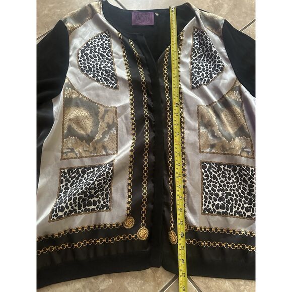 CHI By Falchi 3X Silk Cashmere Cardigan Sweater Graphic Print - Picture 6 of 9